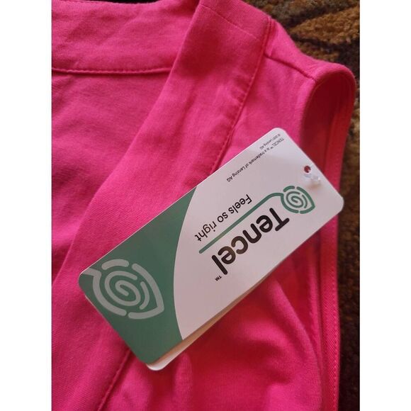 NWT Land's End Dress Women's Large Pink Light Weight Cotton Modal Surplice Wrap - Picture 5 of 6